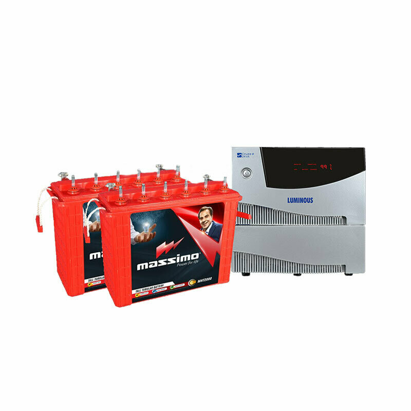 Luminous 2 kva + 2 Massimo 150 ah Batteries (72M Warranty)