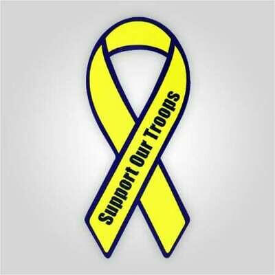 Support Our Troops Auto Magnet Yellow