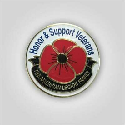 Honor and Support Veterans Poppy Pin