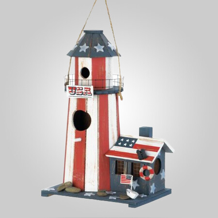 Patriotic Lighthouse Birdhouse