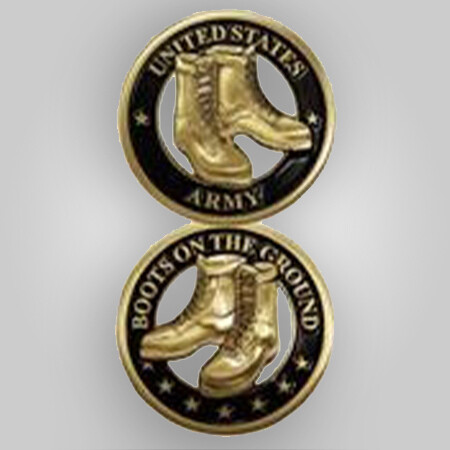 US Army Boots Cut Out Coin