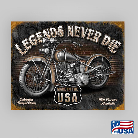 "Legends Never Die" Tin Sign