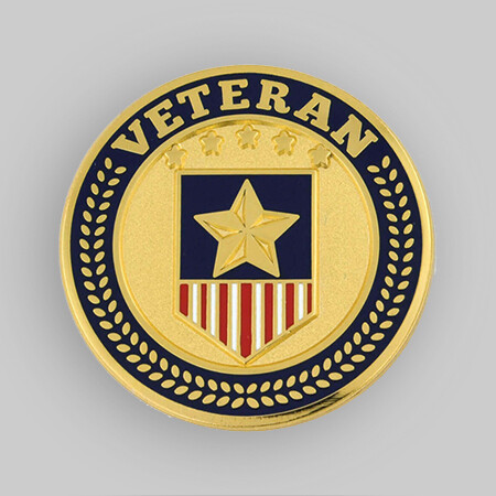 Veteran Shield Circle Pin