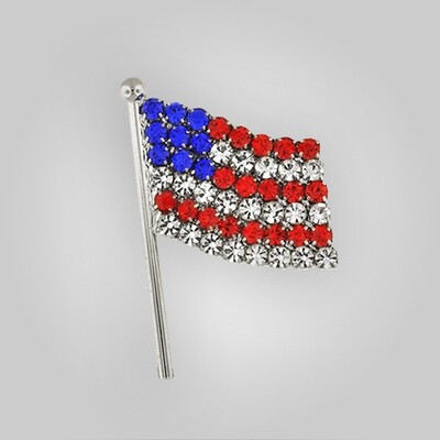Rhinestone American Flag Pin