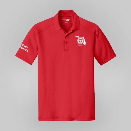 Florida Legion "Support Our Troops" Red Polo Men's