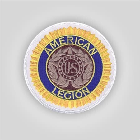 Embroidered American Legion Emblem Patch White
