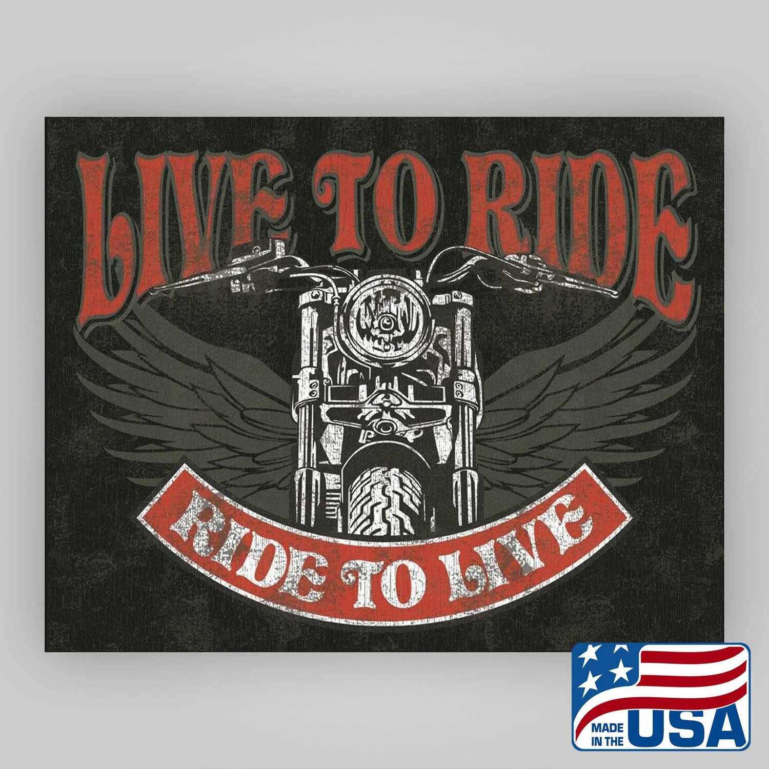 "Ride to Live" Tin Sign