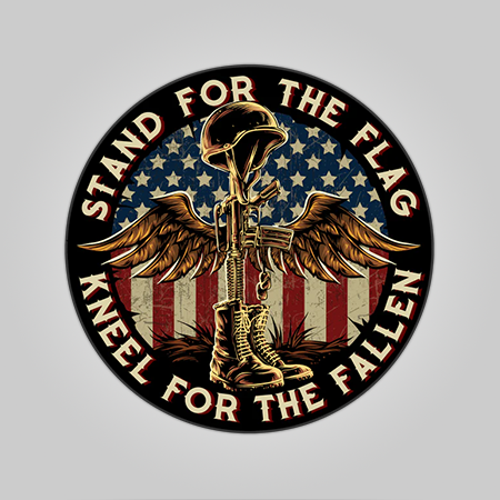Stand for the Flag Battle Cross 4" Decal