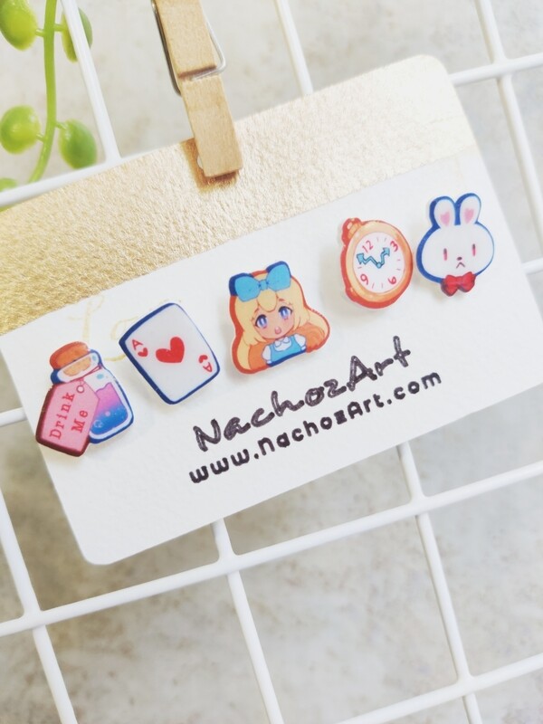Alice in Wonderland Earring/Studs set