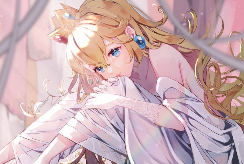 Princess Peach Wedding Print
