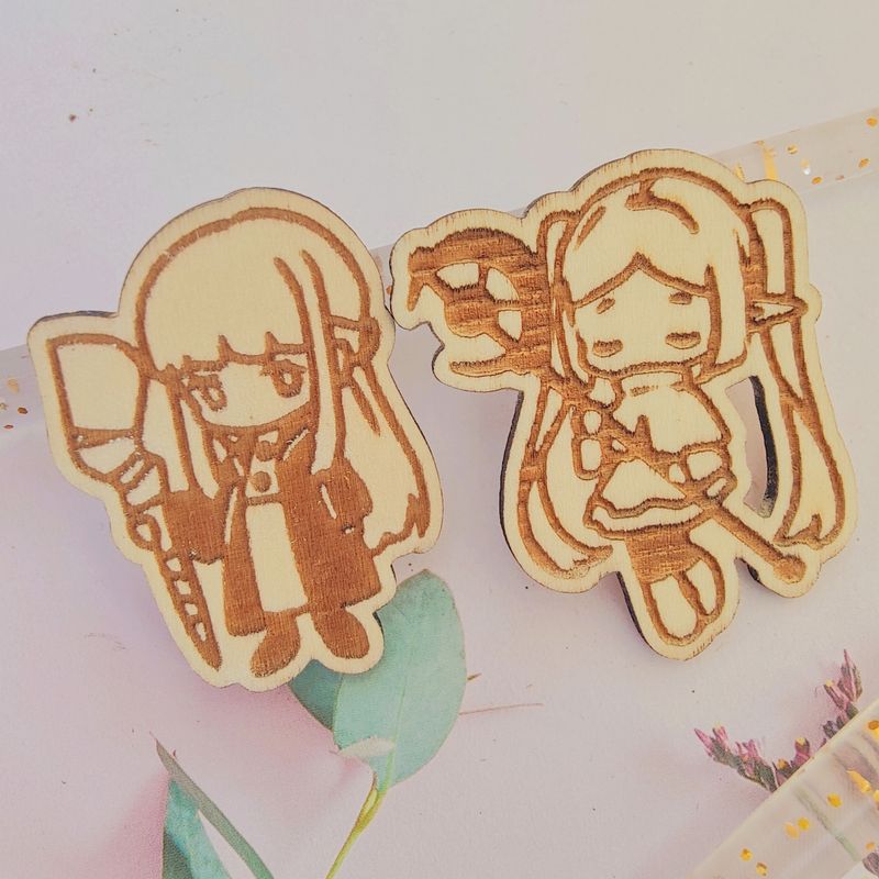 Frieren and Fern Wooden Pins