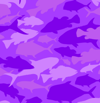 Fishing & Swimming Onesie Girl Purple Fish | UPF 50+
