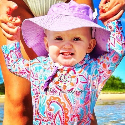 Fishing &amp; Swimming Onesie Fishing in Floral | UPF 50+