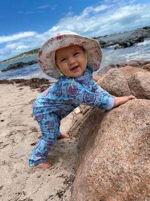 Fishing &amp; Swimming Onesie Girl Swimming Turtle | UPF 50+