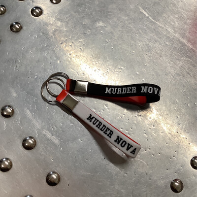 Black & Red 187 Rubber Keychain 