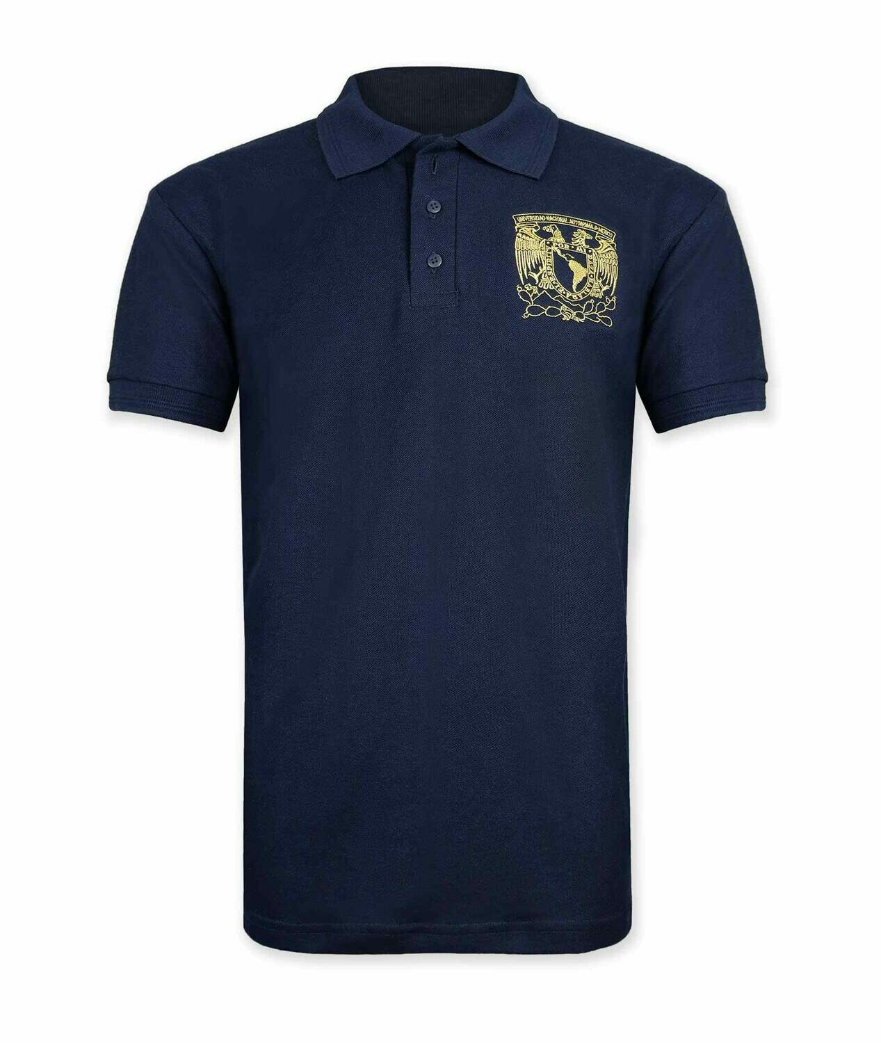 PLAYERA UNAM TIPO POLO PARA CABALLERO AZUL MARINO BORDADO – Tienda – MAVECO