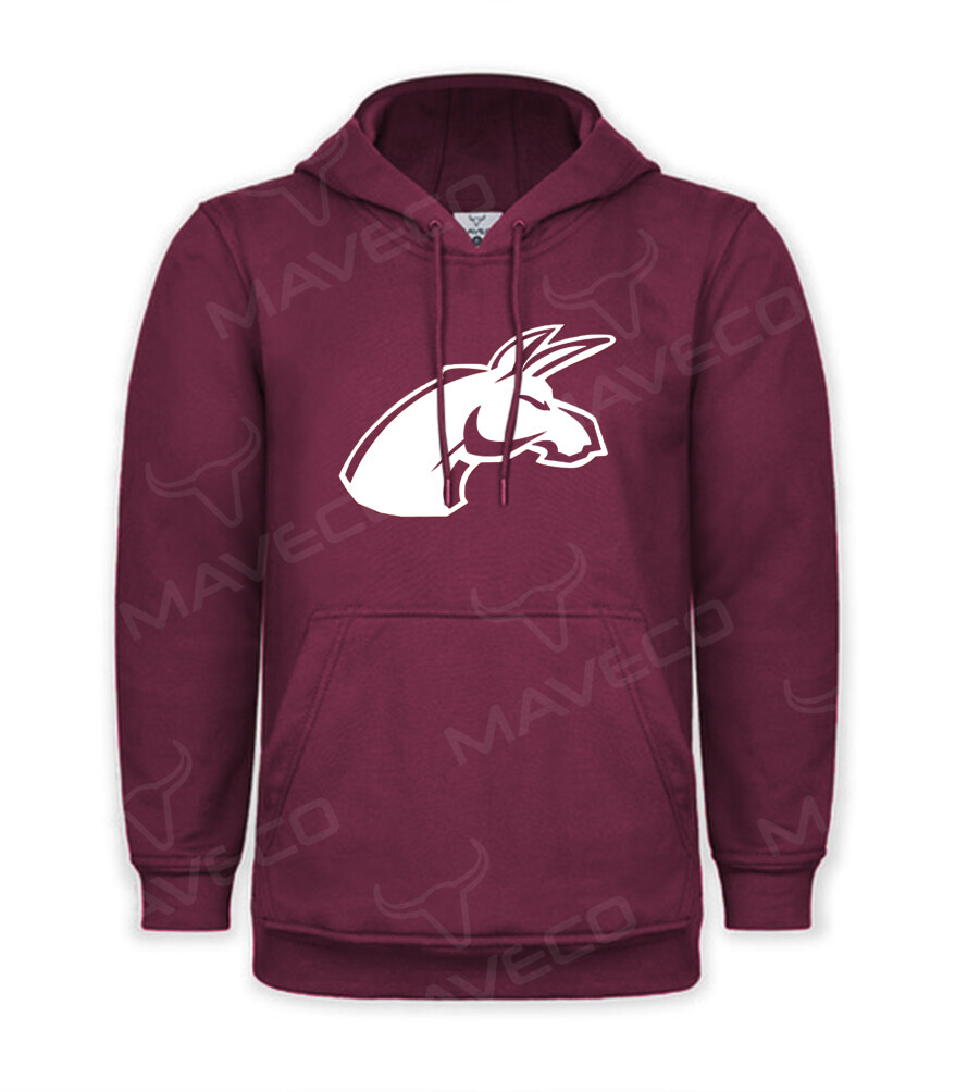 HOODIE BURROS BLANCOS IPN GUINDA