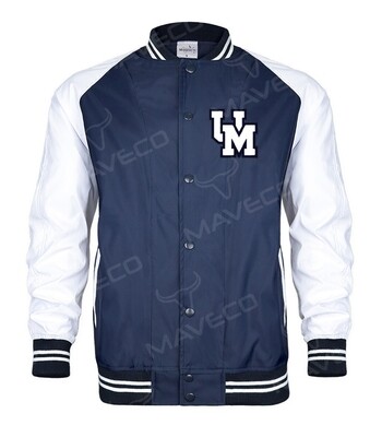 CHAMARRA BOMBER FELPA CABALLERO MARINO/BLANCO UNAM