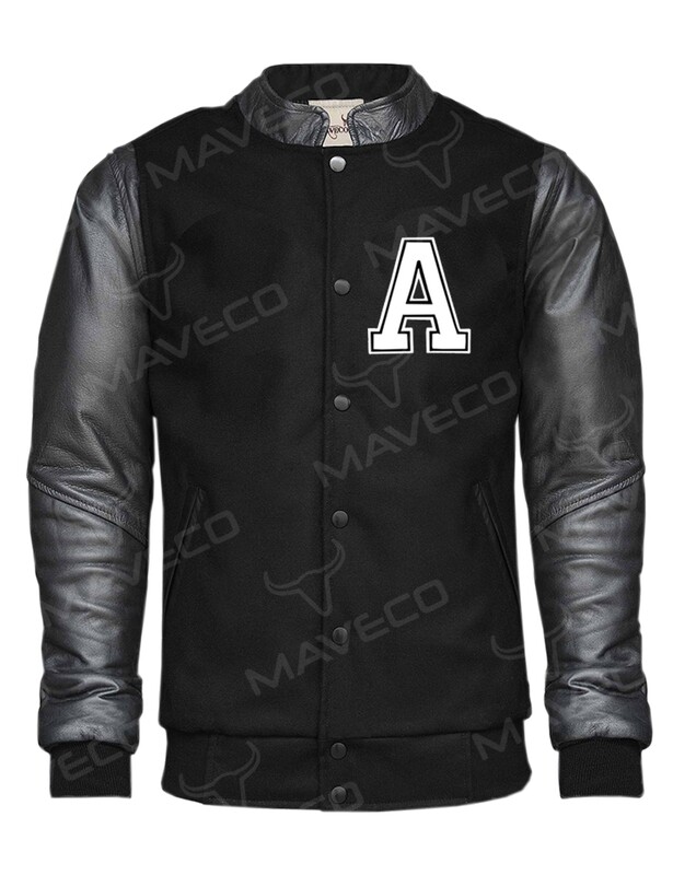 CHAMARRA MAVERICK CABALLERO ALPHABET PIEL/ PAÑO, NEGRO