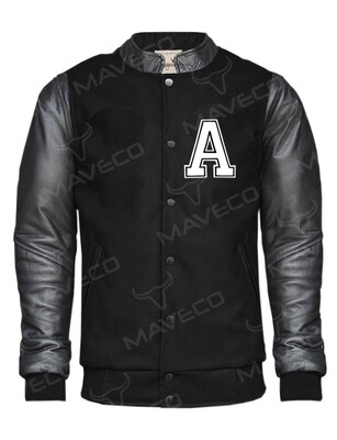 CHAMARRA MAVERICK CABALLERO ALPHABET PIEL/ PAÑO, NEGRO
