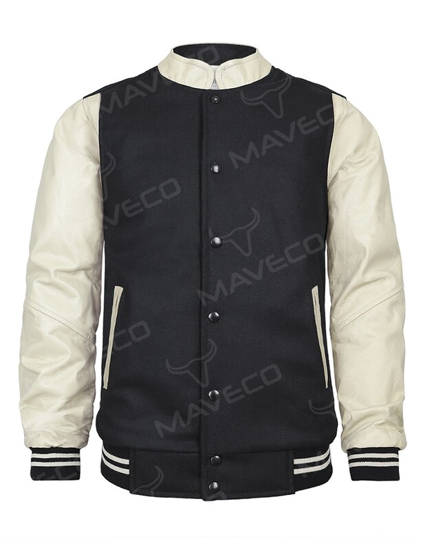 CHAMARRA MAVERICK PIEL/PAÑO, NEGRO/ HUESO, CABALLERO