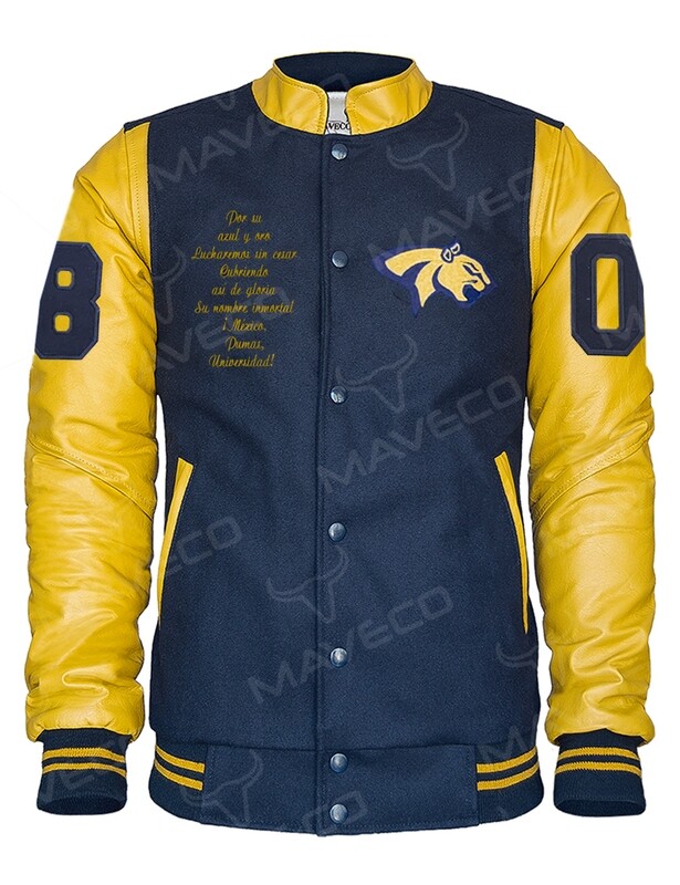 CHAMARRA MAVERICK DEPORTIVA PUMAS ACATLÁN CABALLERO PIEL/PAÑO, UNAM©