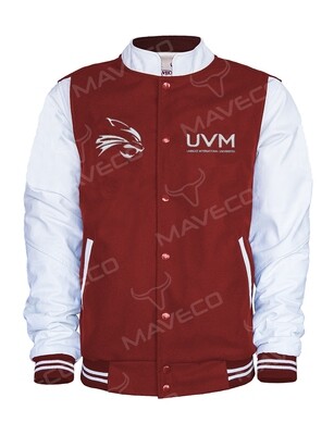 CHAMARRA MAVERICK DEPORTIVA UVM CABALLERO  PIEL/PAÑO ROJO