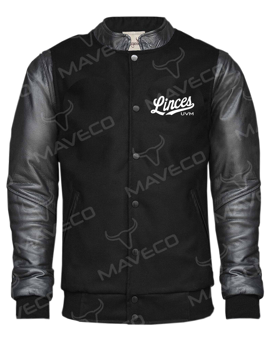 CHAMARRA MAVERICK CLASICA CABALLERO PIEL/PAÑO UVM BLACK