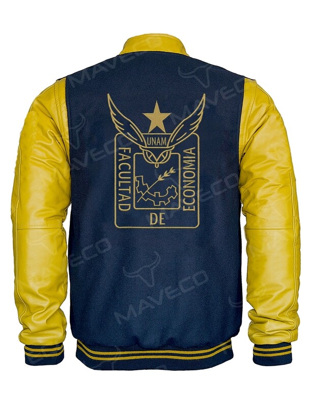 CHAMARRA MAVERICK FAC ECONOMÍA CABALLERO PIEL/PAÑO UNAM©
