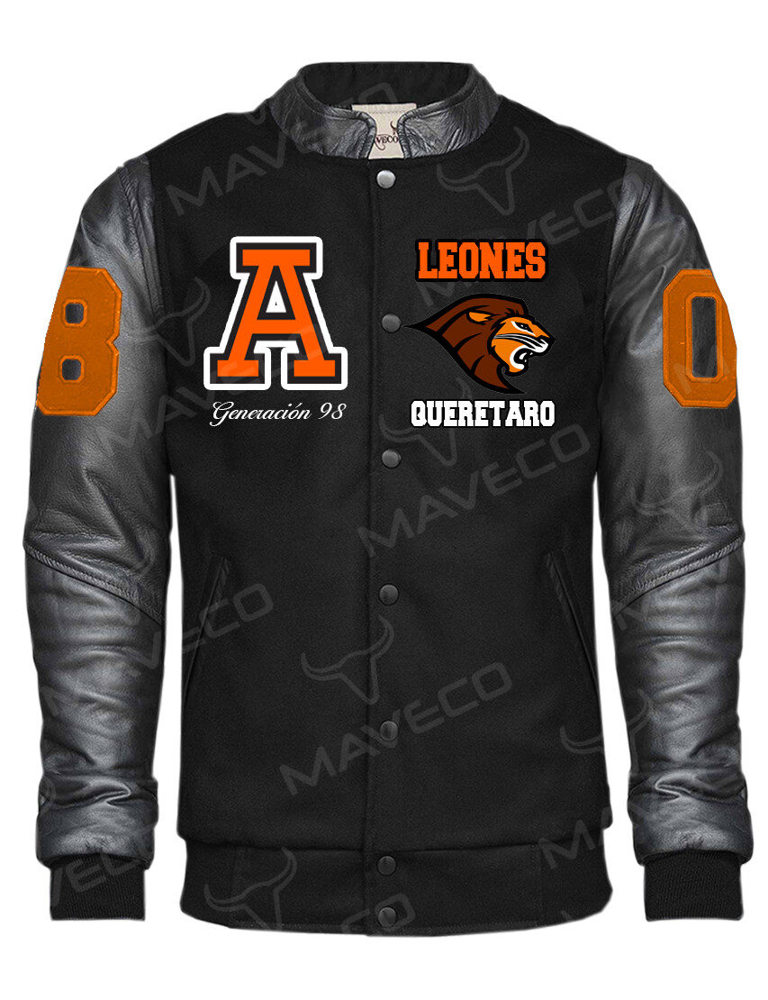 CHAMARRA MAVERICK DEPORTIVA LEONES ANAHUAC CABALLERO PIEL/PAÑO
