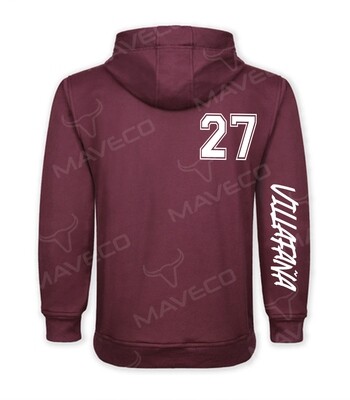 HOODIE GRAFFITI PERSONALIZADA/ÁGUILAS BLANCAS IPN GUINDA