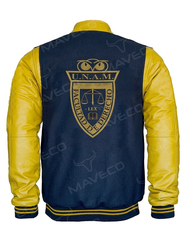 CHAMARRA MAVERICK FAC DERECHO CABALLERO PIEL/PAÑO UNAM©