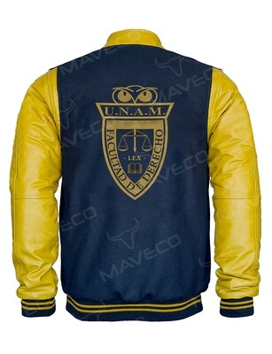 CHAMARRA MAVERICK FAC DERECHO CABALLERO PIEL/PAÑO UNAM©