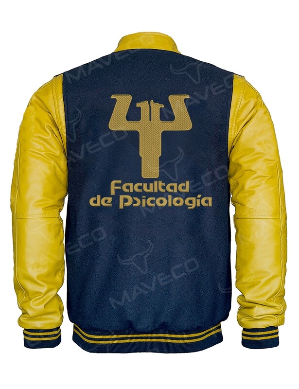 CHAMARRA MAVERICK FAC PSICOLOGÍA CABALLERO PIEL/PAÑO UNAM©