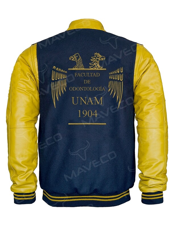 CHAMARRA MAVERICK FAC ODONTOLOGÍA CABALLERO PIEL/PAÑO UNAM©