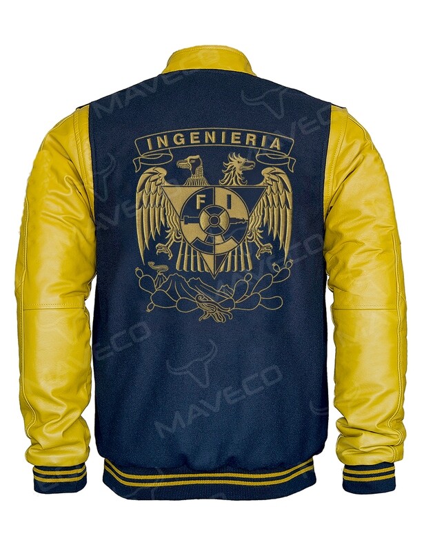 CHAMARRA MAVERICK FAC INGENIERÍA CABALLERO PIEL/PAÑO UNAM©