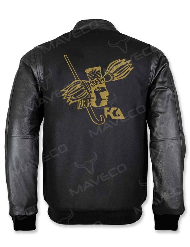 CHAMARRA MAVERICK FAC CONTADURÍA Y ADMINISTRACIÓN CABALLERO PIEL/PAÑO BLACK UNAM©