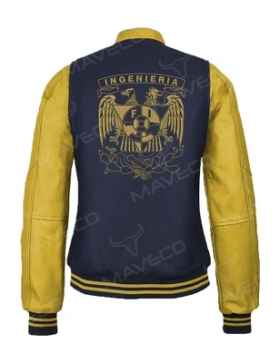 CHAMARRA MAVERICK FAC INGENIERÍA DAMA PIEL/PAÑO UNAM©