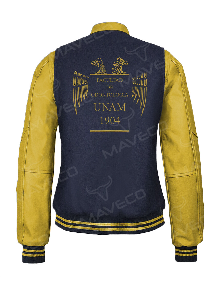 CHAMARRA MAVERICK FAC ODONTOLOGÍA DAMA PIEL/PAÑO UNAM©