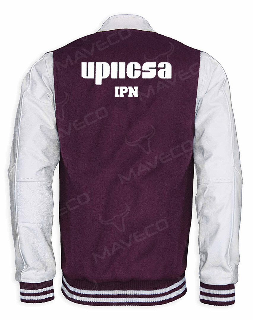 CHAMARRA MAVERICK UPIICSA CABALLERO PIEL/PAÑO IPN