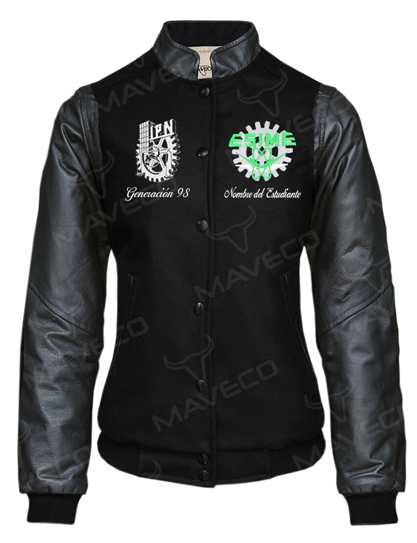 CHAMARRA MAVERICK ESIME GENERACIÓN DAMA PIEL/PAÑO IPN BLACK