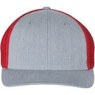 Fitted Patch Hat - Heather Grey/Red