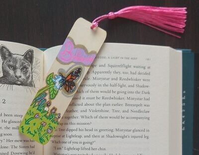 Hand Painted Wooden Bookmark - Butterfly