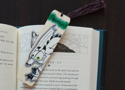 Hand Painted Wooden Bookmark - Dragon Pouncer