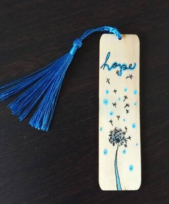 Hand Painted Wooden Bookmark - Hope