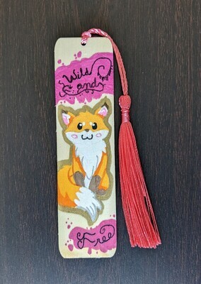 Hand Painted Wooden Bookmark - Wild Fox