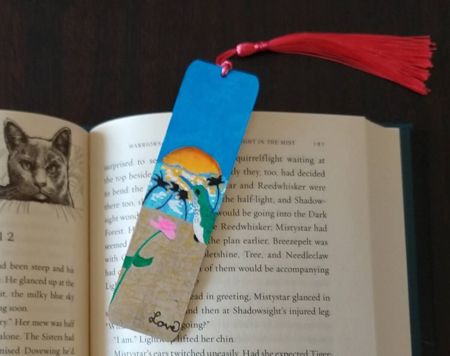 Hand Painted Wooden Bookmark - Sunset