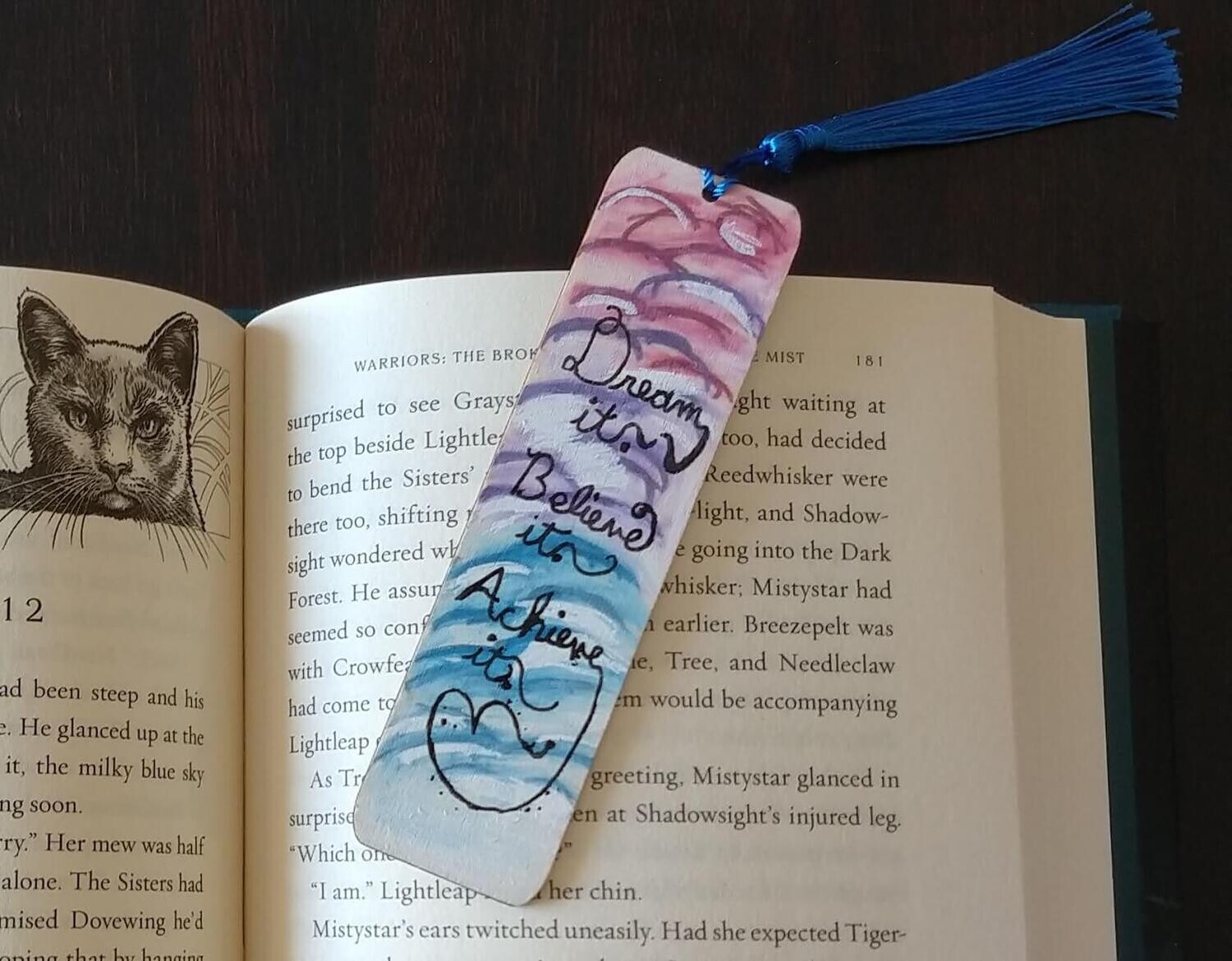 Hand Painted Wooden Bookmark - Dreams