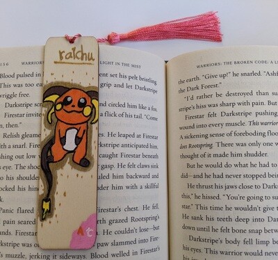 Hand Painted Wooden Bookmark - Raichu