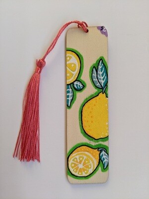 Hand Painted Wooden Bookmark - Lemons